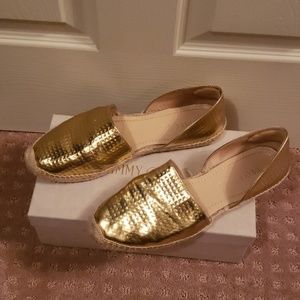 Jimmy Choo Gold Dorsay espadrilles size 41
